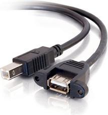 Actual product image C2G 3ft USB 2.0 A Female to B Male Panel Mount Cable (0.90 m, USB 2.0)