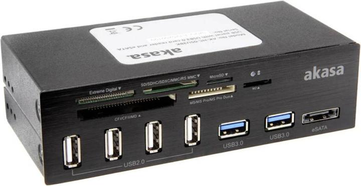 Akasa AK-HC-05U3BK Lecteur de cartes interne à 6 ports USB 3.0 - noir (SATA, USB 2.0)