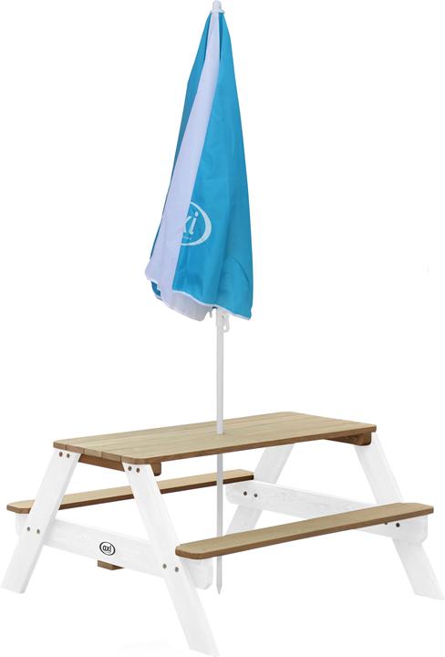 Actual product image Axi Nick Picnic Table Brown/White - Parasol Blue/White