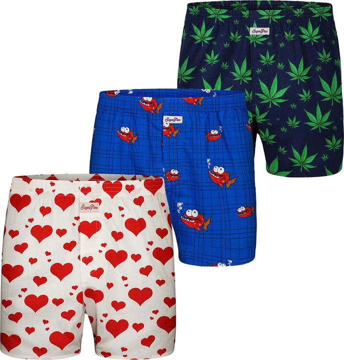 Actual product image Sugar Pine Boxer motif print mix (M, pack of 3)