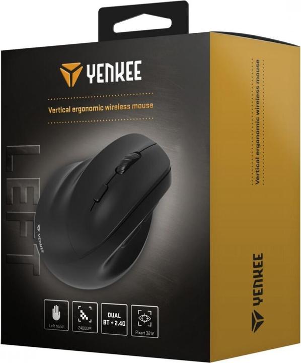 Produktbild Yenkee Ergonomic left-handed wireless mouse, Dual WL+BT battery (Kabellos)