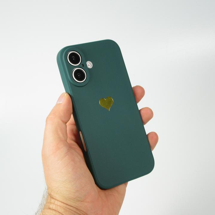 Produktbild PhoneLook Hülle Silikon Mat Herz gold (Apple iPhone 16)