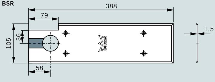 Produktbild Dormakaba Deckplatten zu BSR (Zimmertür, Eingangstür, Holztür, Balkontür)