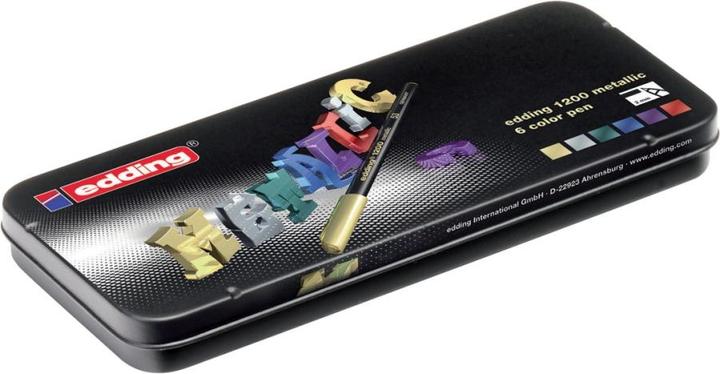 Actual product image Edding Fibre pen 1200 Set of 6 (Silver, Violet, Green, Gold, Blue, Red, 6 x)
