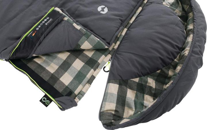 Actual product image Outwell Camper Sleeping Bag, Left zipper, Grey (235 cm)