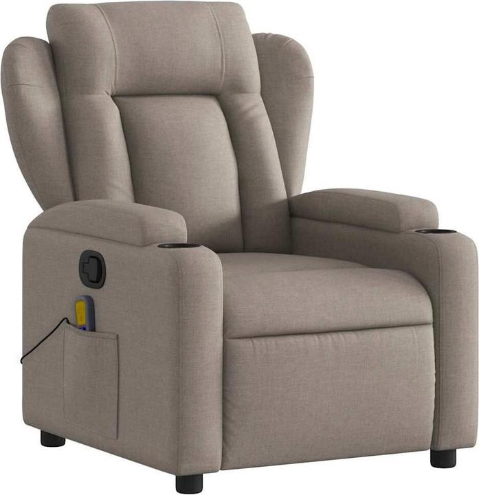 Actual product image VidaXL Massage chair taupe fabric,Colour: Taupe,Material: Fabric (100