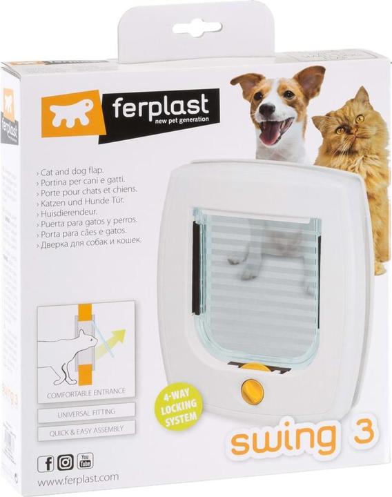 Produktbild Ferplast Katzentüre Swing 3B 4-Weg weiss (Manuelle Katzenklappe)