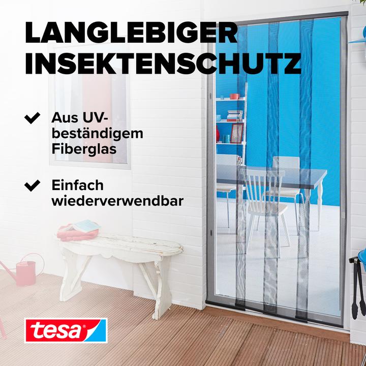 Actual product image tesa Insect screen STANDARD slatted door, curtain with Velcro fastener, without drilling (95 x 220 cm)