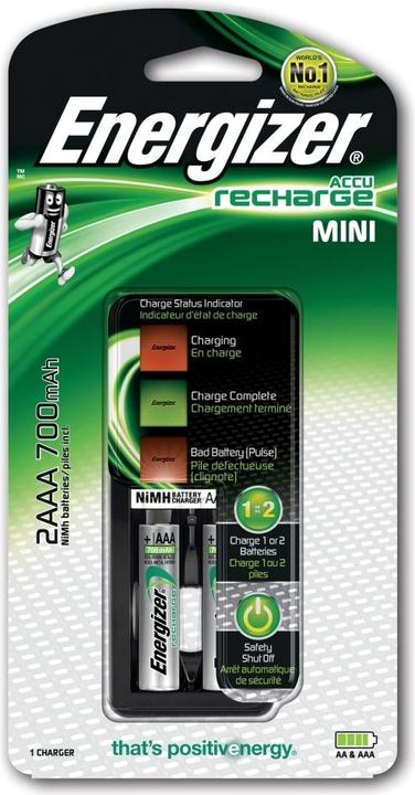 Immagine prodotto Energizer Ricarica Accu Mini (3 pz., AAA, 700 mAh, Batteria + Caricabatterie)