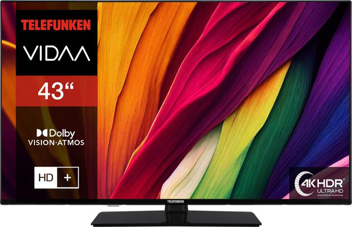 Actual product image Telefunken Fernseher 43 Zoll Smart TV VIDAA (4K UHD, HDR Dolby Vision, HD+ 6 Monate, Triple-Tuner) (43", LED, 4K, 2025)