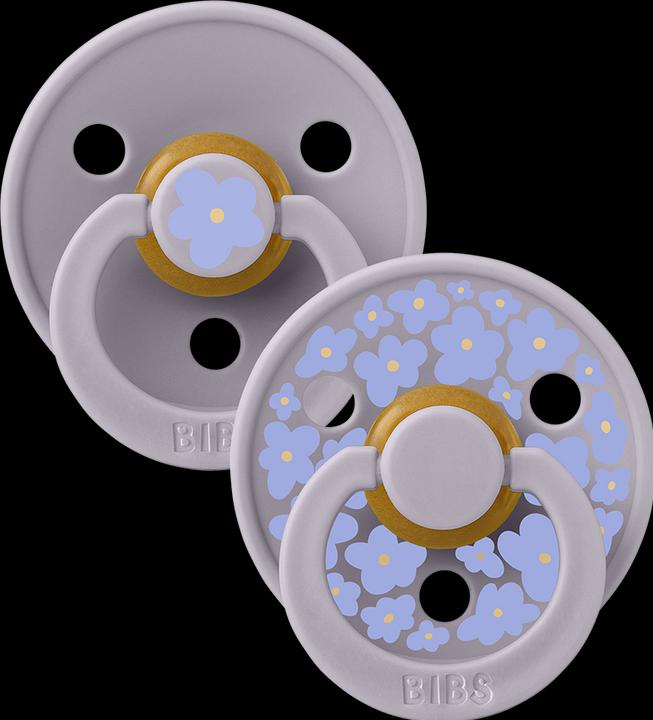 Actual product image Bibs Studio Nuggi Colour 2 PACK Latex Round 0-6m Jasmine Grey Mix (2 x, up to 6 M.)