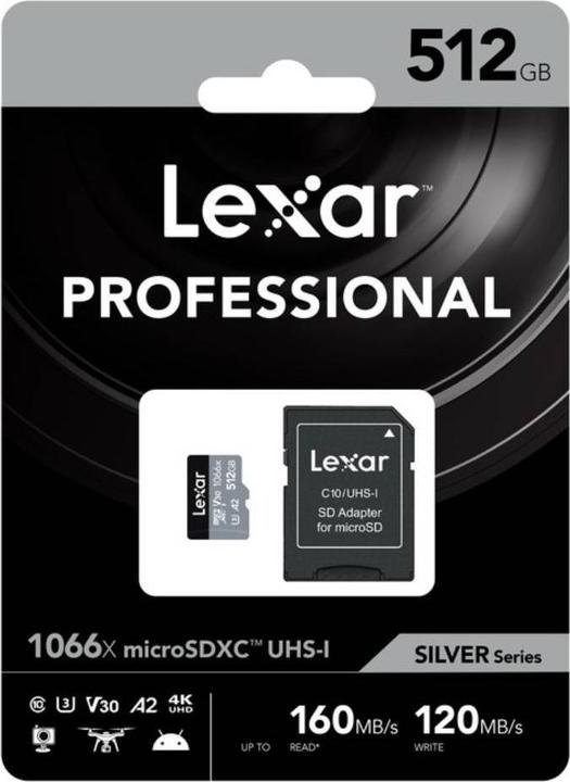 Actual product image Lexar Professional (512 GB, microSDXC, U3, UHS-I)