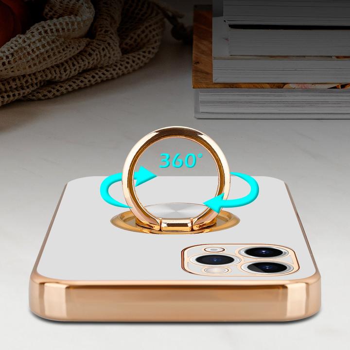 Produktbild Cadorabo Hülle für Apple iPhone 11 PRO im TPU mit Kameraschutz und Ring LM089 Style (Apple iPhone 11 Pro)