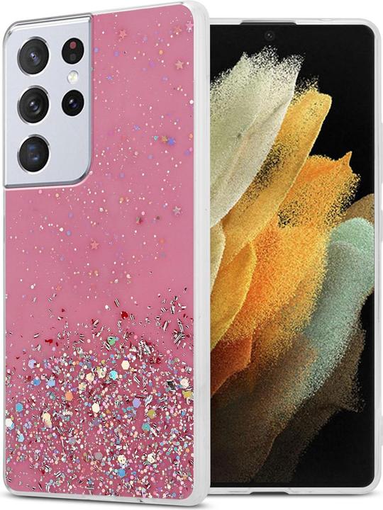 Pink with glitter