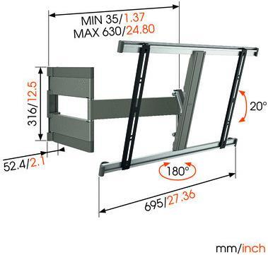 Produktbild Vogels Thin 345w (Wand, 65", 25 kg)