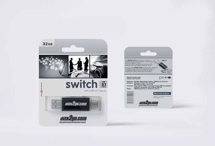 Actual product image Disk2go Switch (32 GB, USB 3.0, USB-A, USB-C)