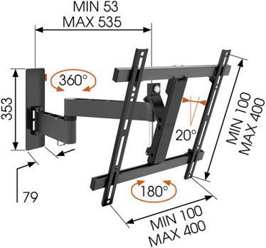 Actual product image Vogels Wall 2245b (Wall, 55", 20 kg)