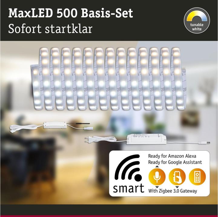 Immagine prodotto Paulmann Set di strisce MaxLED 500 (Bianco caldo, Bianco neutro, Bianco freddo, 500 cm, Esterno, Interno)