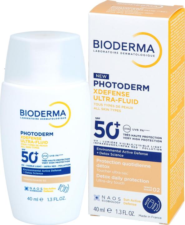 Actual product image Bioderma Photoderm Xdefense Ultra Fluid SPF 50+ 40ml Shade 02 Light (SPF 50+, 40 ml)