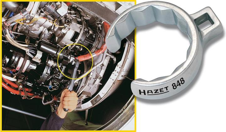 Produktbild HAZET Ringschlüssel ∙ Doppelsechskant ∙ offen 848Z-41 ∙ Vierkant12,5 mm (1/2 Zoll) ∙ Aussen Doppel-S… (41 mm)