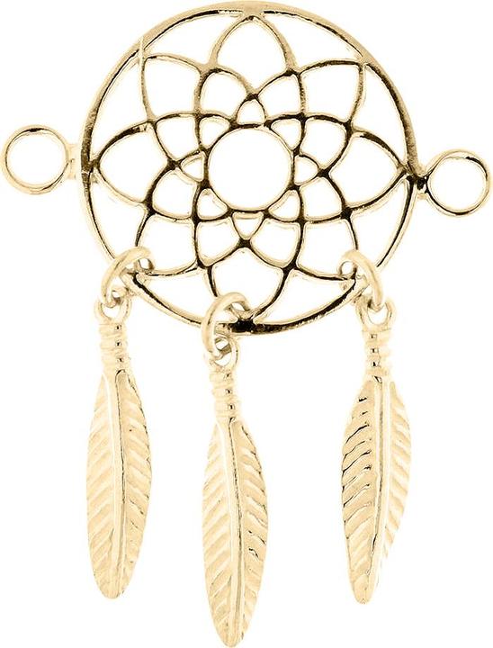 Actual product image Leyda Dreamcatcher Double Bail Connector (gold-plated 750 / 18 K gold, Silver 925)