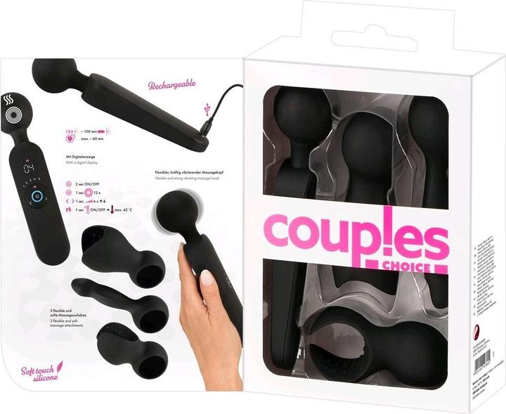 Productafbeelding Couples Choice wand vibrator met 3 opzetstukken