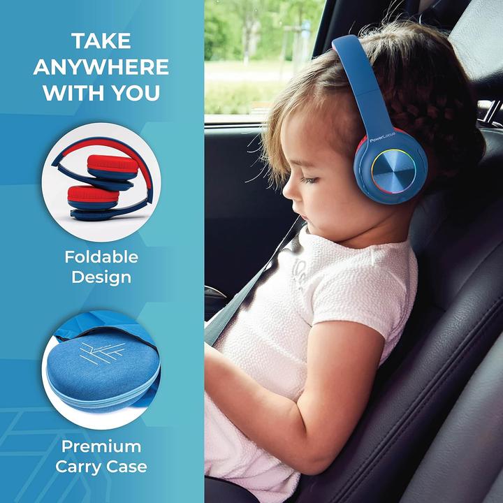 Image du produit PowerLocus PLED Bluetooth-Kinderkopfhörer blau/rot