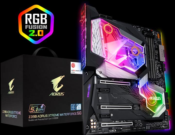 Produktbild Gigabyte Z390 AORUS XTREME WATERFORCE 5G - Bundle mit Intel Core i9-9900K (LGA 1151, Intel Z390 Express, E-ATX)