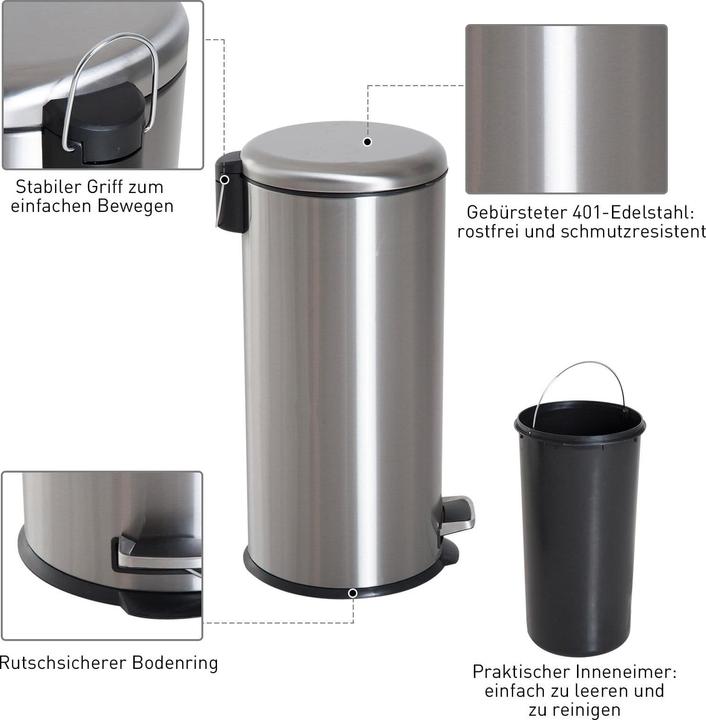 Image du produit Jamb Poubelle à pédale Soft Close 30L (30 l)