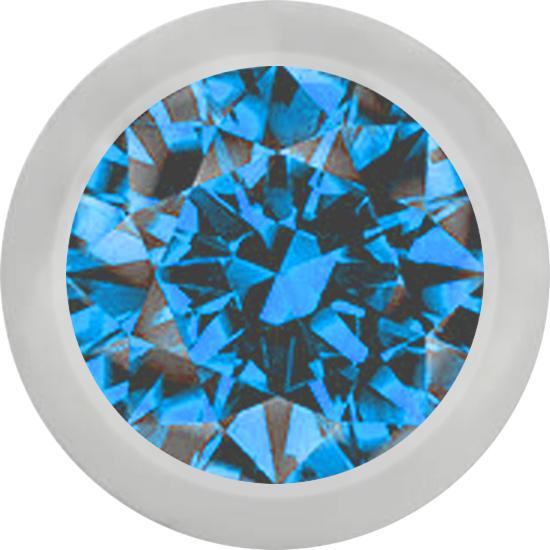 Image du produit Star Piercing Micro boule argentée avec cristal bleu clair (sans laiton, Acier chirurgical 316L)