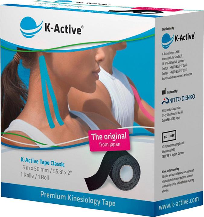 Produktbild K-Active Tape Classic 5cmx5m schwarz wasserabweisend (5 m)