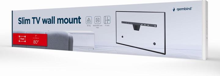 Image du produit Gembird WM-S80F-01 Support TV (80") Noir (Mur, 80", 50 kg)
