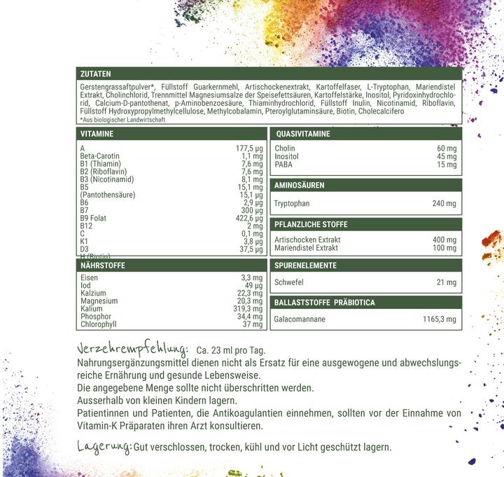 Nährwerte und Zutaten Kraftgras Infinity (1 Stück, Granulat, 380 g)