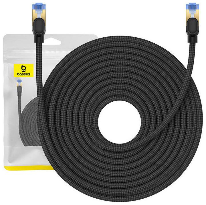 Produktbild Baseus Braided network cable cat.7 Ethernet RJ45, 10Gbps, 20m (black) (S/FTP, CAT7, 20 m)