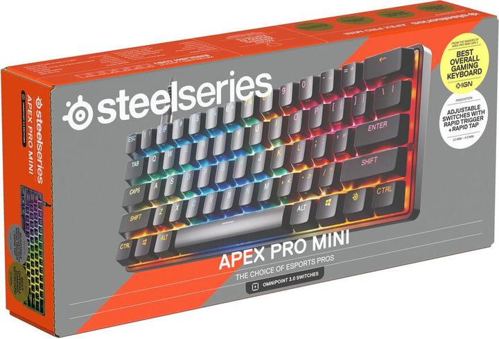 Actual product image SteelSeries Apex Pro Gen 3 Mini (schwarz, DE-Layout, OmniPoint 3.0) (DE, Cable)
