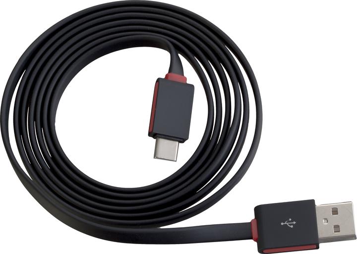 Produktbild Peter Jäckel FLAT 1,5m USB Data Cable Black Typ-C USB mit Sync- und Ladefunktion (1.50 m, USB 2.0)