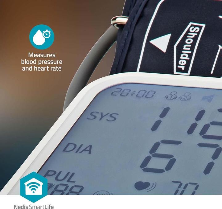 Actual product image Nedis SmartLife Blood Pressure Monitor | Arm | Bluetooth | LCD Display | 22 - 42 cm | Display of (Blood pressure monitor upper arm)