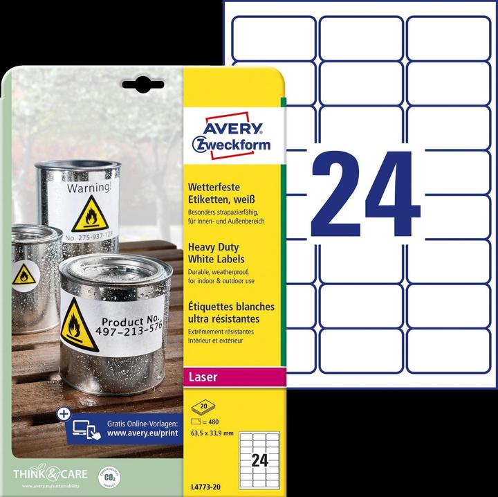 Produktbild Avery Wetterfeste Etiketten