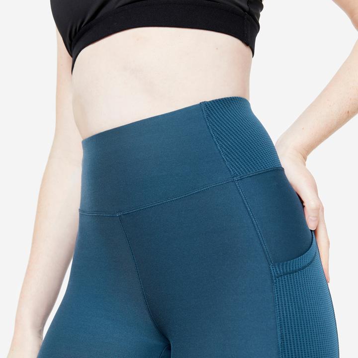 Image du produit Domyos leggings sport femme poche téléphone taille haute - bleu (W26/L30)