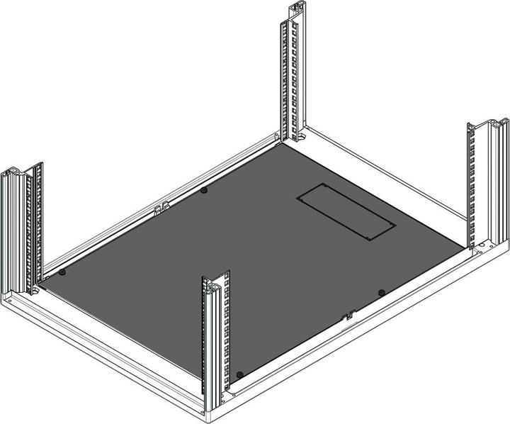 Schroff Novastar Tôle plancher monobloc renforcée T800 avec trous de fixation. Passage de câbles