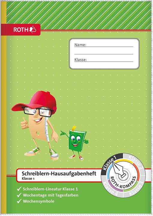 Actual product image Roth Writing homework book Compass, 1st grade, DIN A4 (A4, No binding, German)