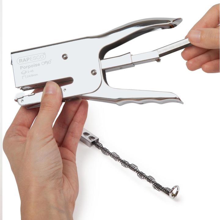 Actual product image Rapesco Stapling plier Porpoise ONE, chrome Stapling capacity: 45 sheets, insertion depth: 59 mm, for staple (45 Sheets)