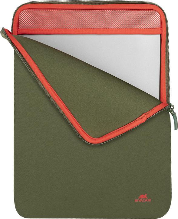 Actual product image Rivacase Anti-shock Case for MacBook 13" Vertical Zip Khaki - Green (15.60")