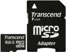 Produktbild Transcend microSDHC 4GB Klasse 4 + SD Adapter (4 GB, microSDHC, UHS-I)