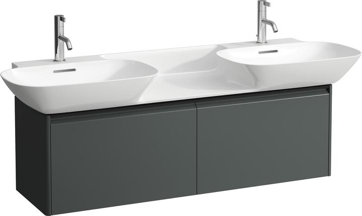 Image du produit Laufen Base pour meuble sous-lavabo Ino, 2 tiroirs, poignée en aluminium noir, pour WT H814304, H40