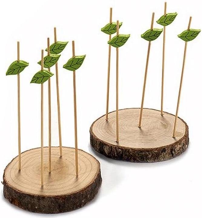 Image du produit Natura Punto Dessous de plat pour amuse-bouche, en bois, 2 pièces, brochettes, 2 x 20 x 15cm