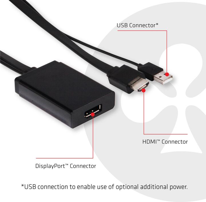 Image du produit Club 3D Adaptateur HDMI 1.4 vers DisplayPort1.1 (DP, 31 cm)