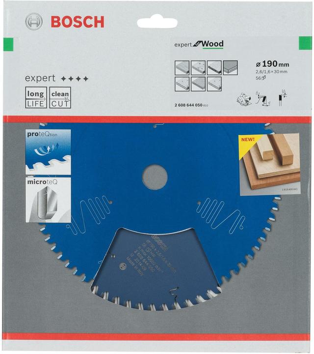Produktbild Bosch Professional Zubehör Kreissägeblatt Expert for Wood, 190 x 30 x 2,6 mm, 56