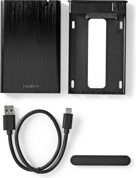 Immagine prodotto Nedis Custodia per disco rigido 2,5" | USB 3.2 Gen1 | USB Type-A / USB Type-C™ | Notebook / PC | Alluminio (2.5")