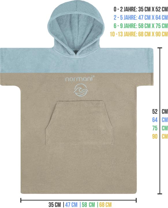 Immagine prodotto Normani Poncho da bagno per bambini Puwai (10, 11, 12, 13)
